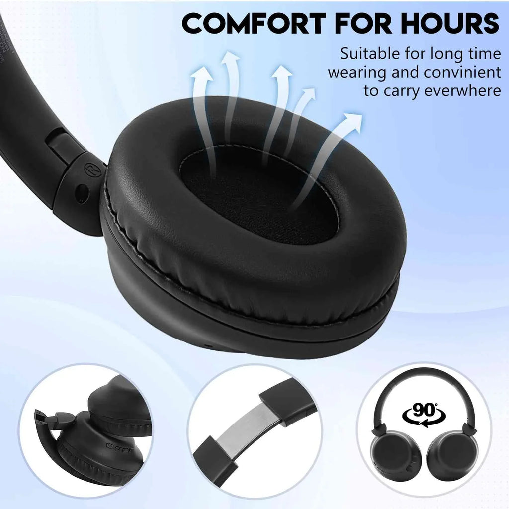 UrbanX UX991 Wireless Bluetooth Stereo Earphones High Resolution Audio Deep Bass Superior Comfort Over The Ear Headphones with Mic for  Desire 628 phone Call Support