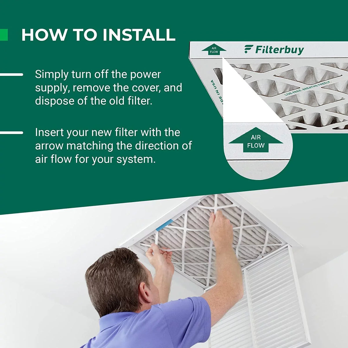 Filterbuy 16x21.5x1  8 Pleated   Furnace Air Filters (3-Pack)