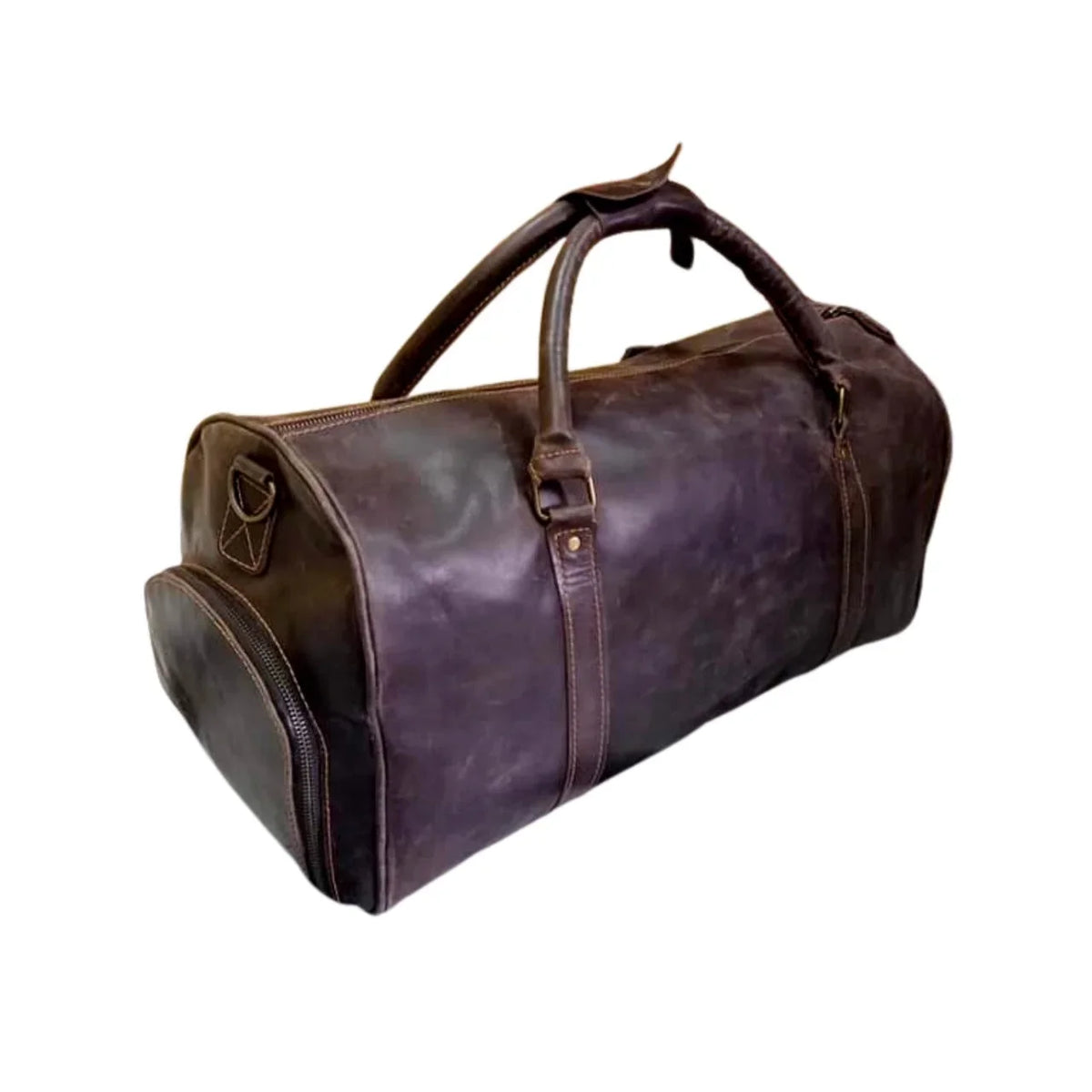 Cow Leather Duffle Bag Dark Brown Leather Gym & Travel Luggage Bag