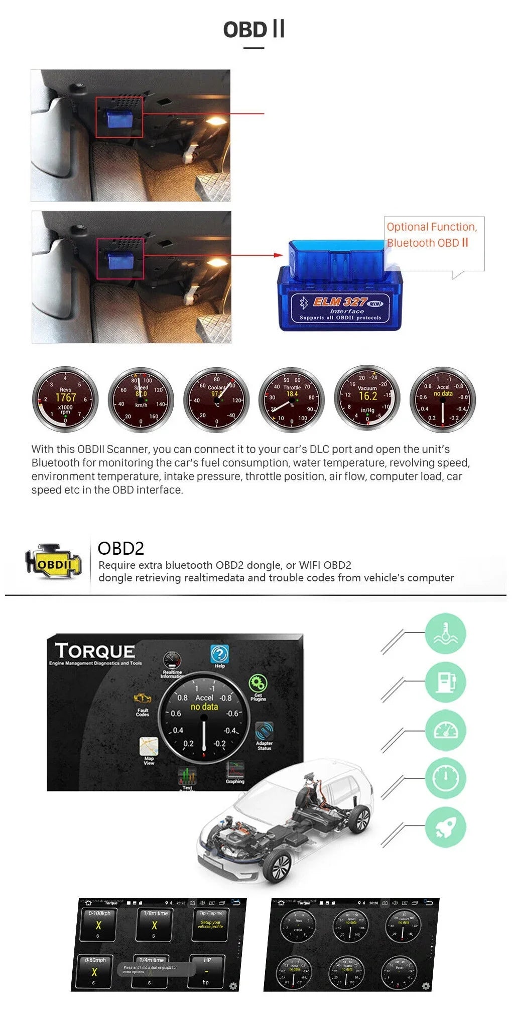 10.1" Touch Screen Android 12  Navigation Bluetooth Double 2 Din Car Stereo Radio Head Unit 2+32GB Carplay For 2003 2004 2005 2006 2007 Honda Accord
