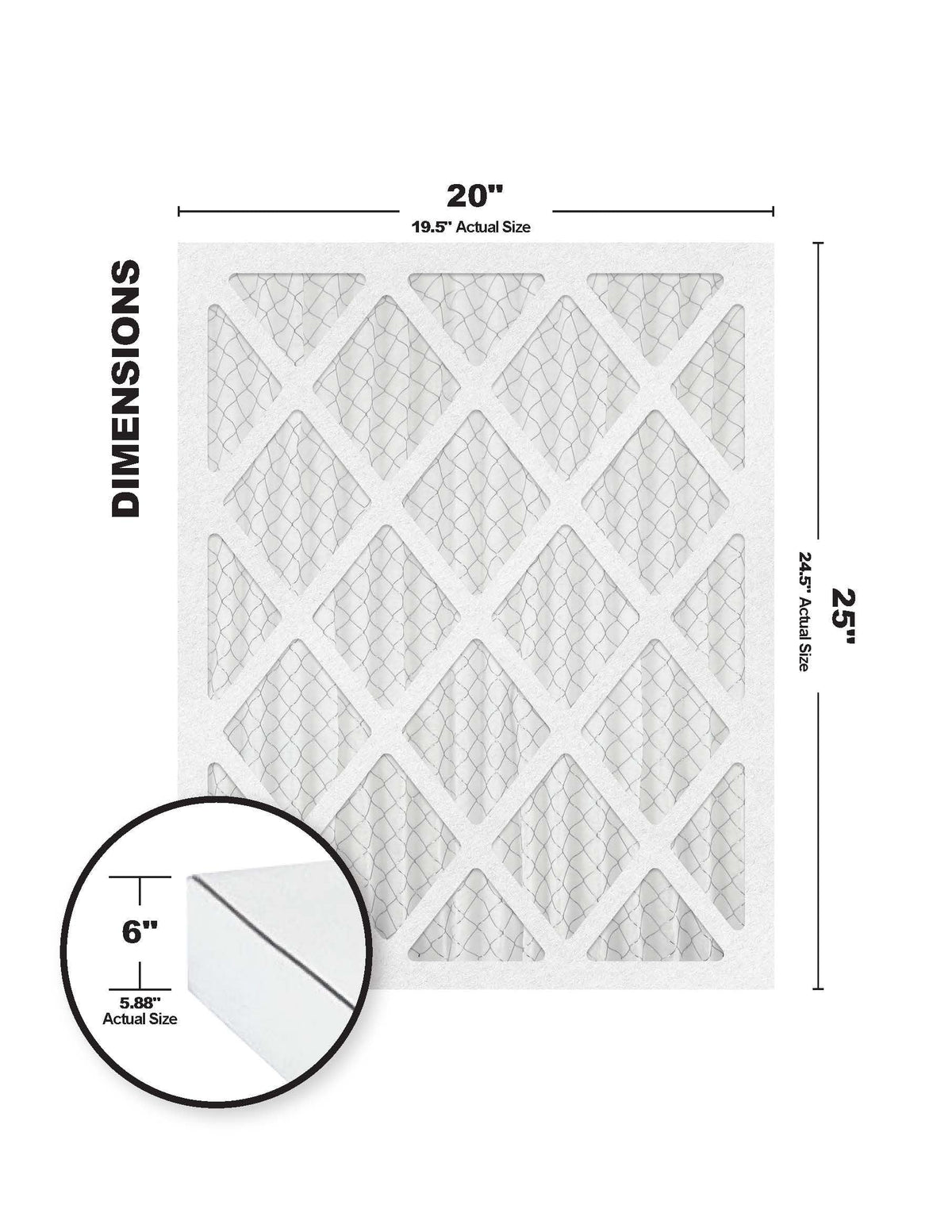 Accumulair Platinum 20x25x6  11 Air Filters (6 Pack)