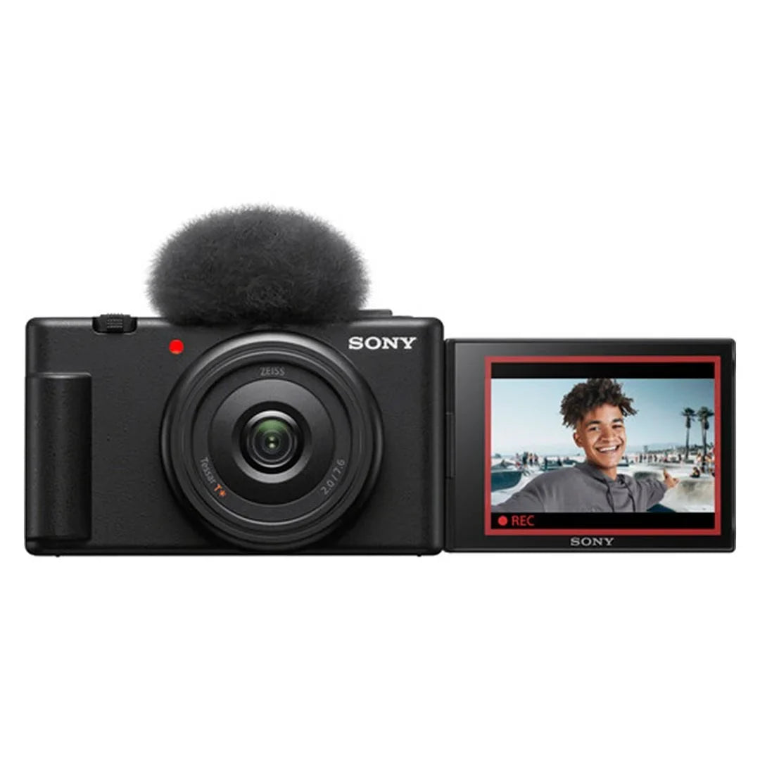 Sony -1F Vlogging Camera (Black) with SanDisk 64GB Memory Card + ZeeTech Accessory Bundle
