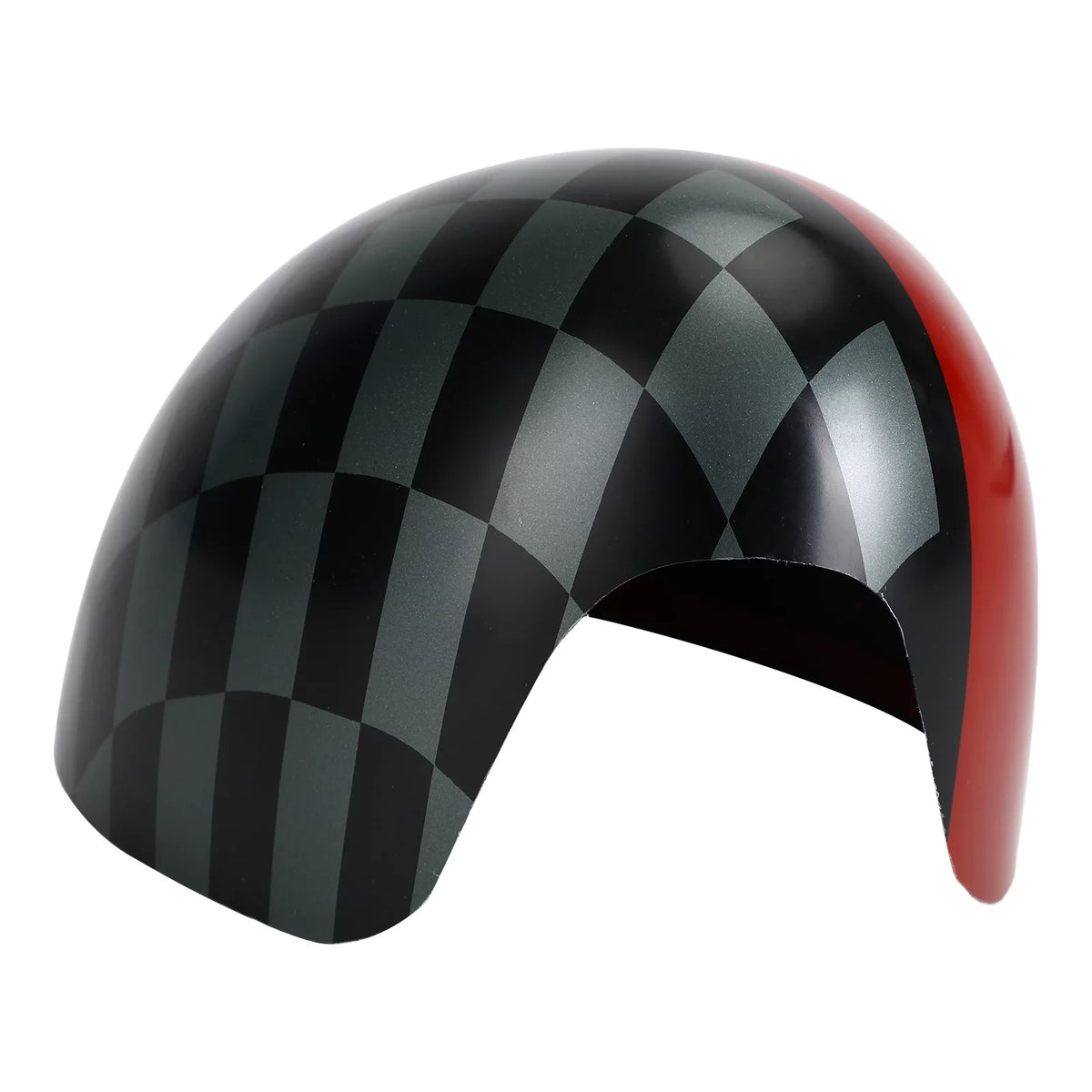 Black/Grey checkered Red Mirror Cover for  Cooper Hardtop F55 F56