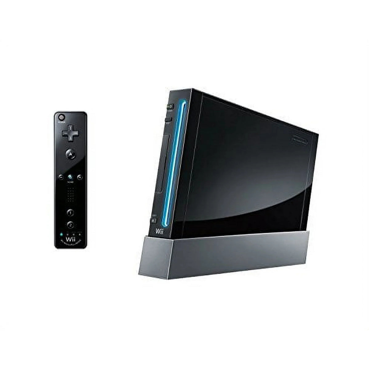 Pre-Owned Nintendo Wii Black Gaming Console + Headset Cleaning Kit   Bundle (Refurbished: Like New)