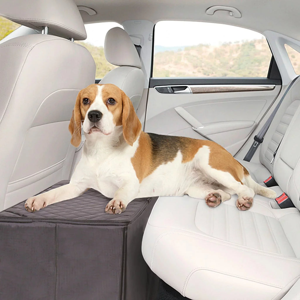 Back Seat Extender for Dogs with Storage Dog Bridge - Gray