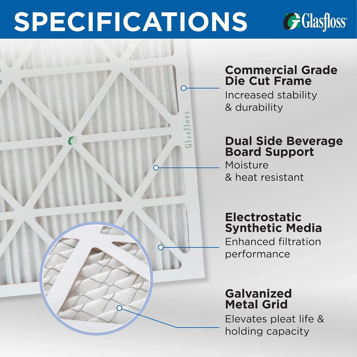 Glasfloss  12x25x1  10 Pleated  Furnace Air Filters. Box of 4. Exact Size: 11-1/2 x 24-1/2 x 7/8