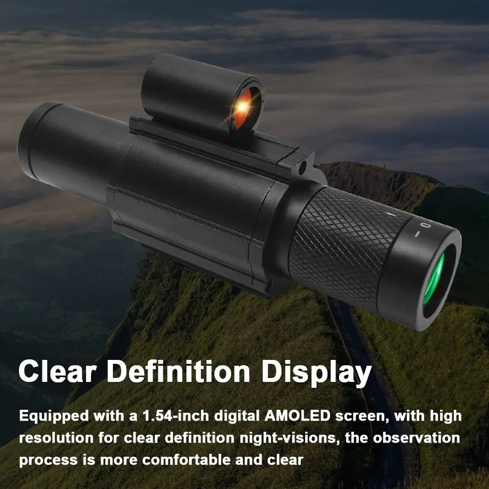 Portable Monocular Night-Visions Sight Device Day Night Use Telescopes 1.54inch Display Photo Taking Video Recording Infrared Digital Video Camera for Fishing Boating Wildlife Observation