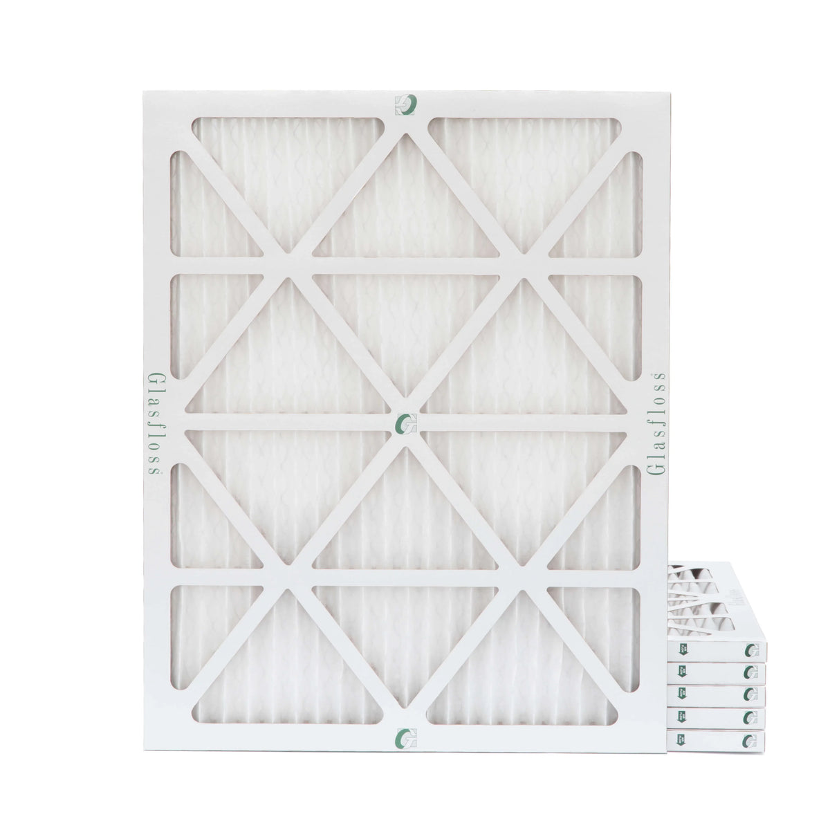 6 Pack of 24x30x1  13 Pleated Air Filters by Glasfloss. Actual Size: 23-5/8 x 29-5/8 x 7/8
