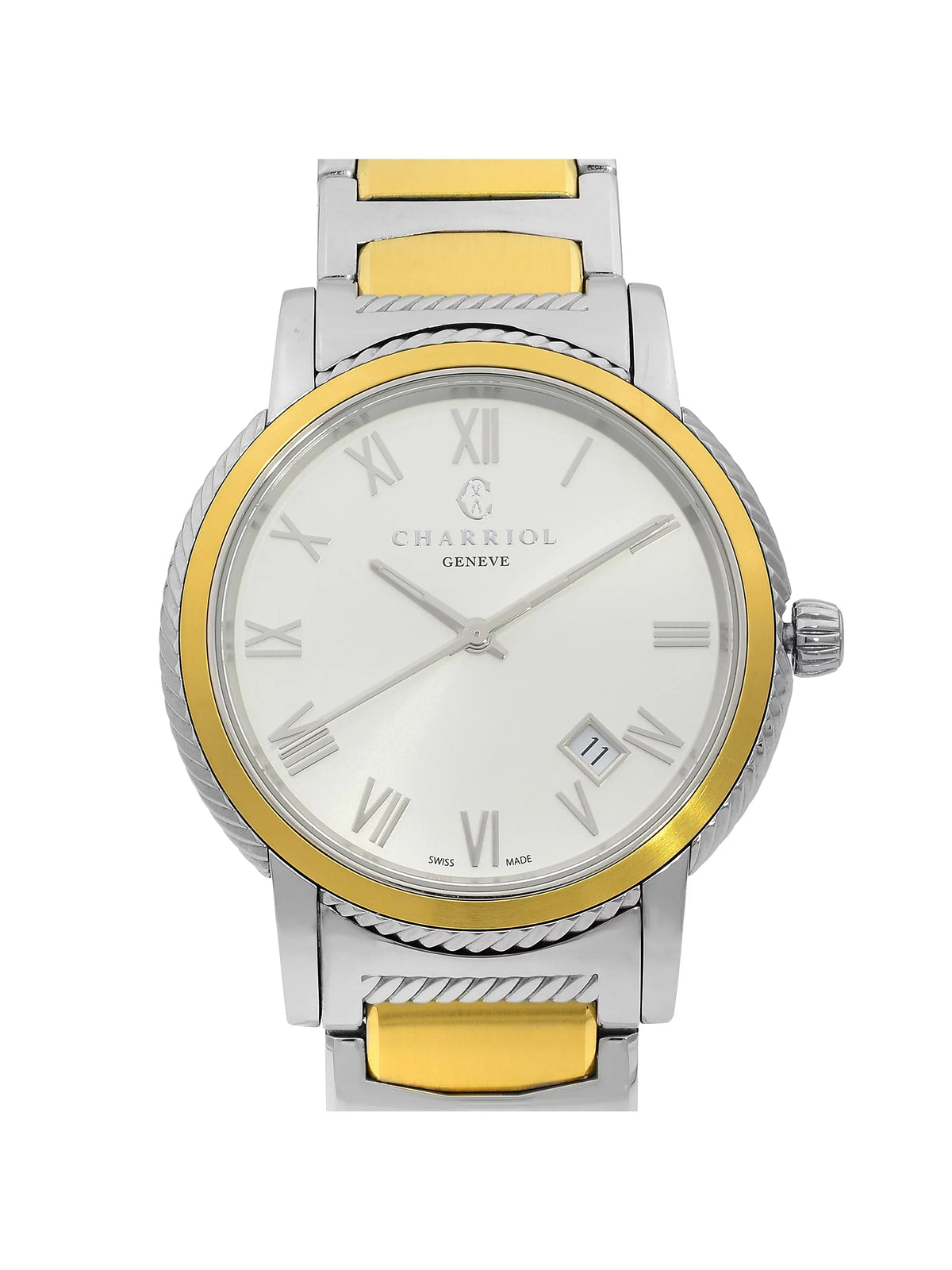 Charriol Parisii Two Tone Steel Silver Dial Quartz Unisex Watch P40SY2.931.001 Pre-Owned