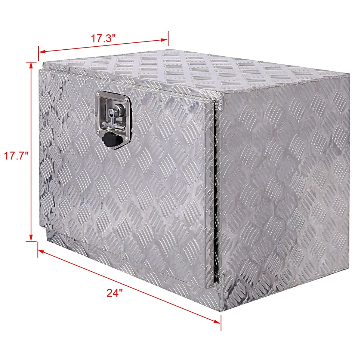 24" Aluminum Tool Box, Truck Bed Tool Box, Outdoor Trailer Pickup Storage Tool Box,  Storage Organizer, Underbody Box w/ Lock Keys, Silver